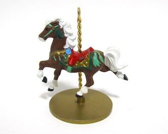 Vintage Hallmark 1989 Carousel Series Christmas Ornament, "Star" Carousel Horse Ornament, Carousel Collectibles