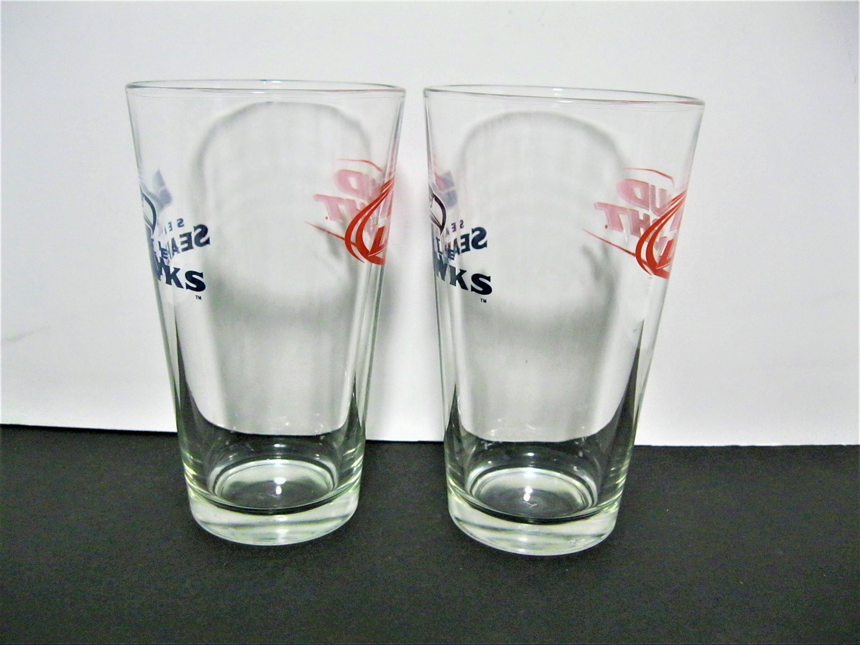 Vintage Seattle Seahawks Pint Glasses Set of Two NFL Beer Etsy
