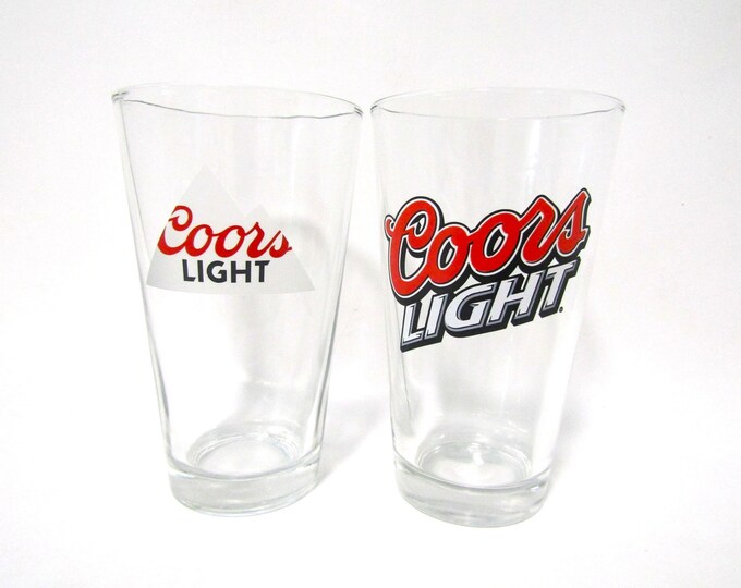 Vintage Coors Light Pint Glasses Set of Two Coors Light Beer Etsy