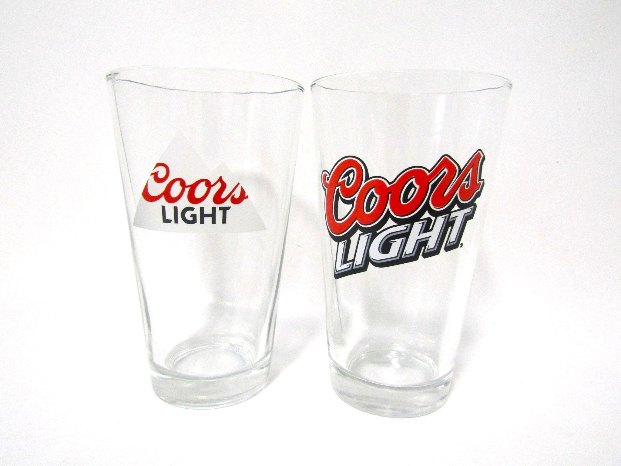 2 Glasses 2 x Coors Light Pint Glass Classic Frosted Design 