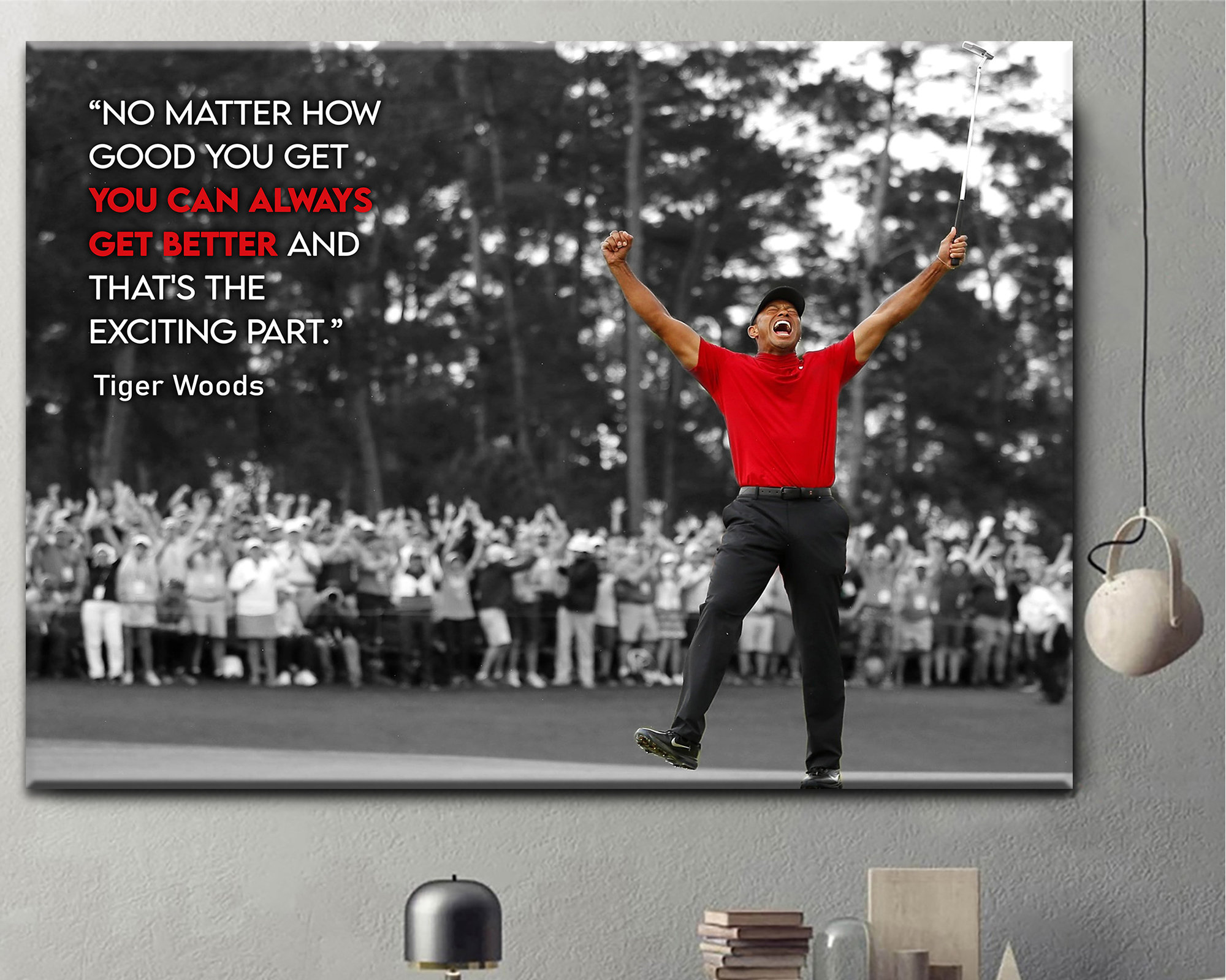 Tiger Woods Motivational Quote Canvas Tiger Woods Art Print Etsy