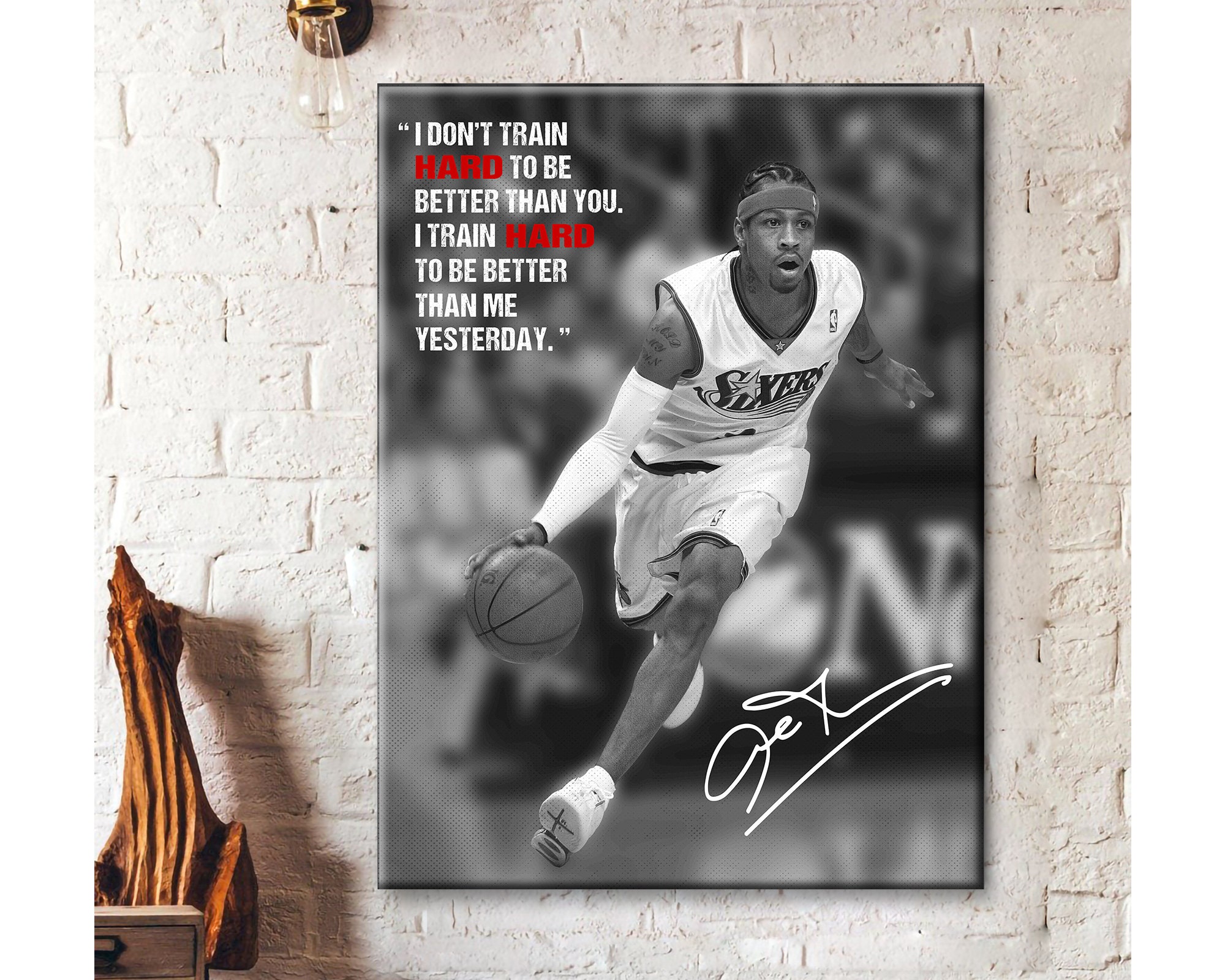 Basketball Inspirational Quote Canvas Basketball Player Wall Etsy