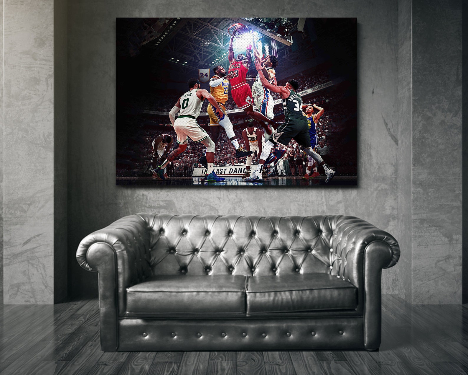 NBA Basketball Art Canvas NBA Championship Wall Art Sport Etsy