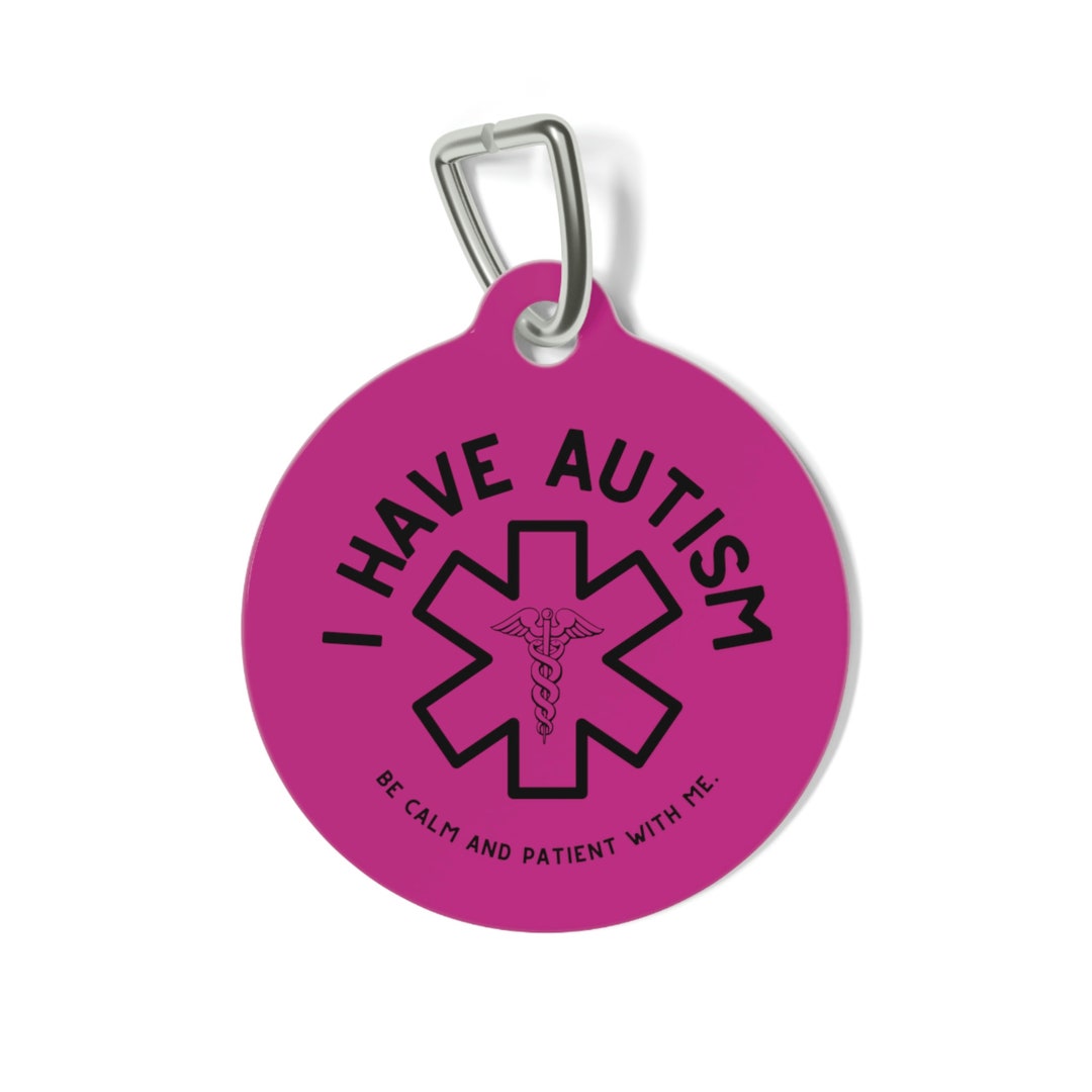 Autism Medical Alert Tag, Medical ID Necklace, Autism Backpack Tag