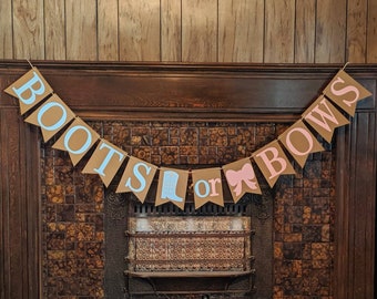 Printable Welcome Sign Boots or Bows Gender Reveal Instant - Etsy