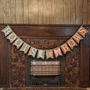 Boots Or Bows Banner, Boots Or Bows Baby Shower, Baby Shower Banner, Gender Reveal Banner, Boy Or Girl, Gender Reveal Decor, He Or She