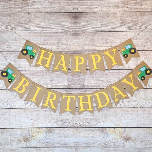 Tractor Happy Birthday Banner, Tractor Banner, Farm Birthday, Farm Party, Farmer, Green Tractor, Tractor Party, Tractor, Photo Prop