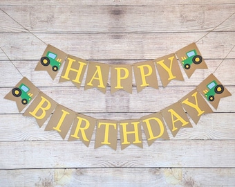 Tractor Happy Birthday Banner, Tractor Banner, Farm Birthday, Farm Party, Farmer, Green Tractor, Tractor Party, Tractor, Photo Prop