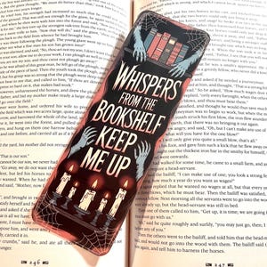 Whispers From The Bookshelf Keep Me Up, Double Sided, Horror Bookmark, Thriller Bookmark, Spooky, Horror Reader, Halloween, Zombie, Scary