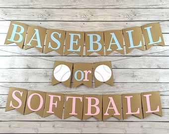 Baseball Or Softball Banner, Baseball Or Softball Gender Reveal, Baseball Or Softball Baby Shower, Gender Reveal Banner, Baby Shower Banner