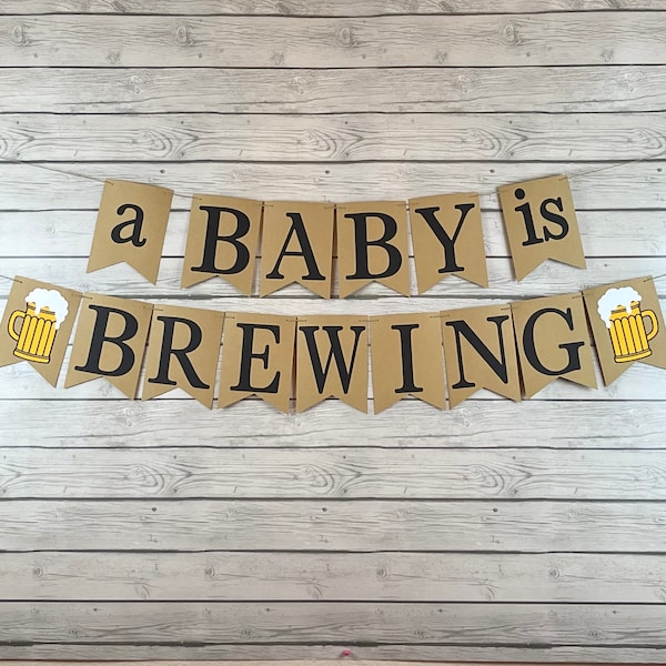 A Baby Is Brewing Banner, Beer Baby Shower, Couples Baby Shower, Baby Shower Banner, Coed Baby Shower, Baby Is Brewing, Welcome Baby