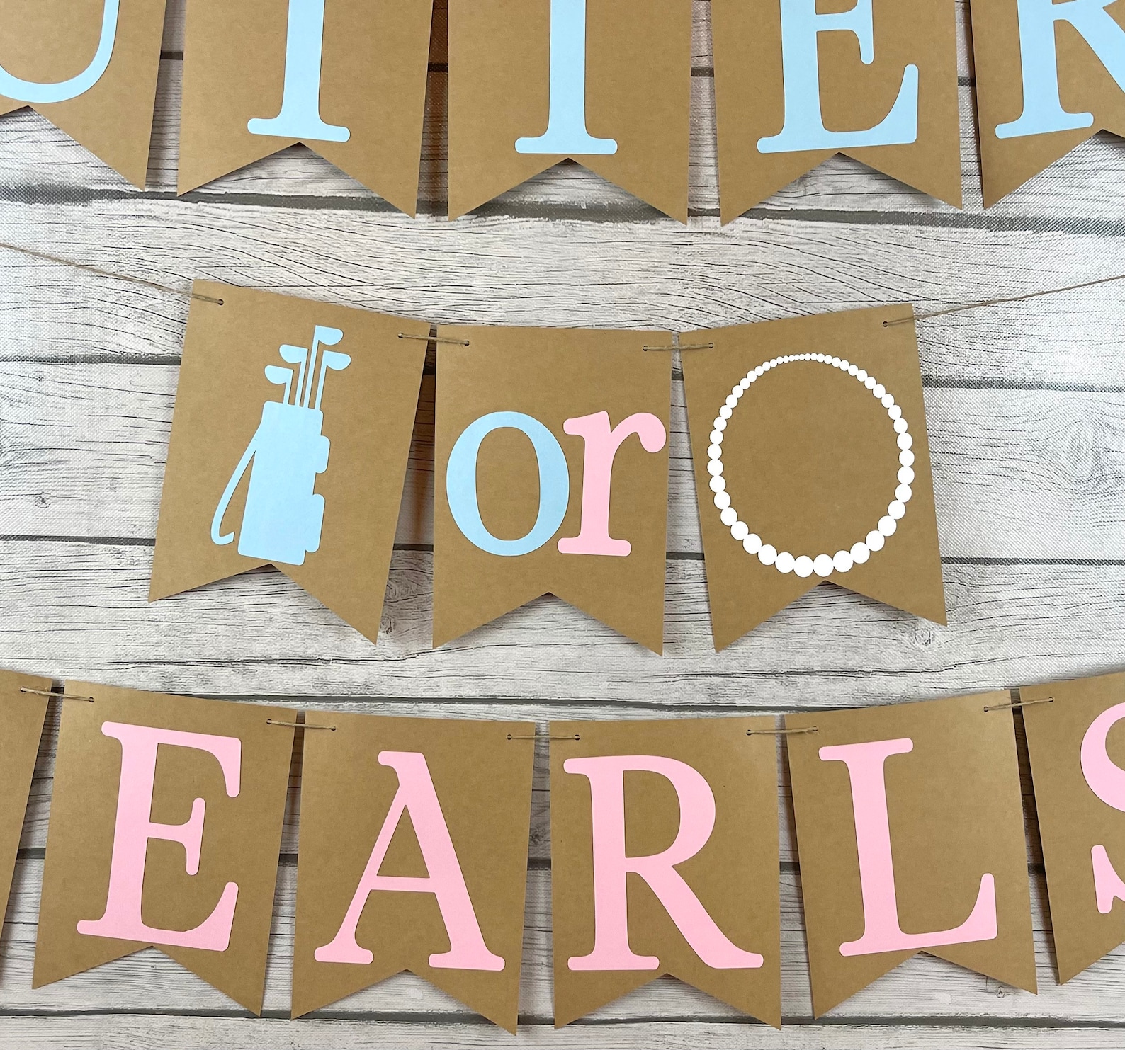 Putters or Pearls Banner Putters or Pearls Gender Reveal Etsy
