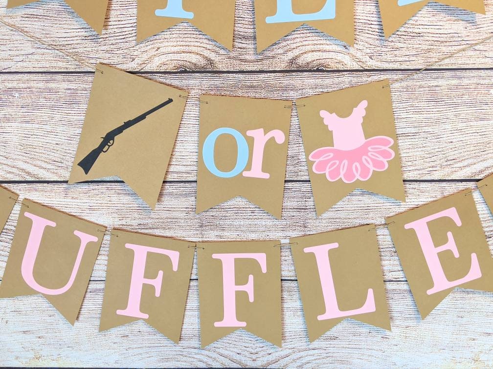 Rifles or Ruffles Banner Rifles or Ruffles Gender Reveal - Etsy