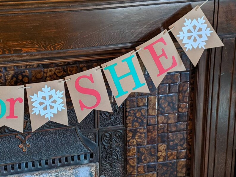 Christmas Gender Reveal He or She Banner Christmas Gender | Etsy