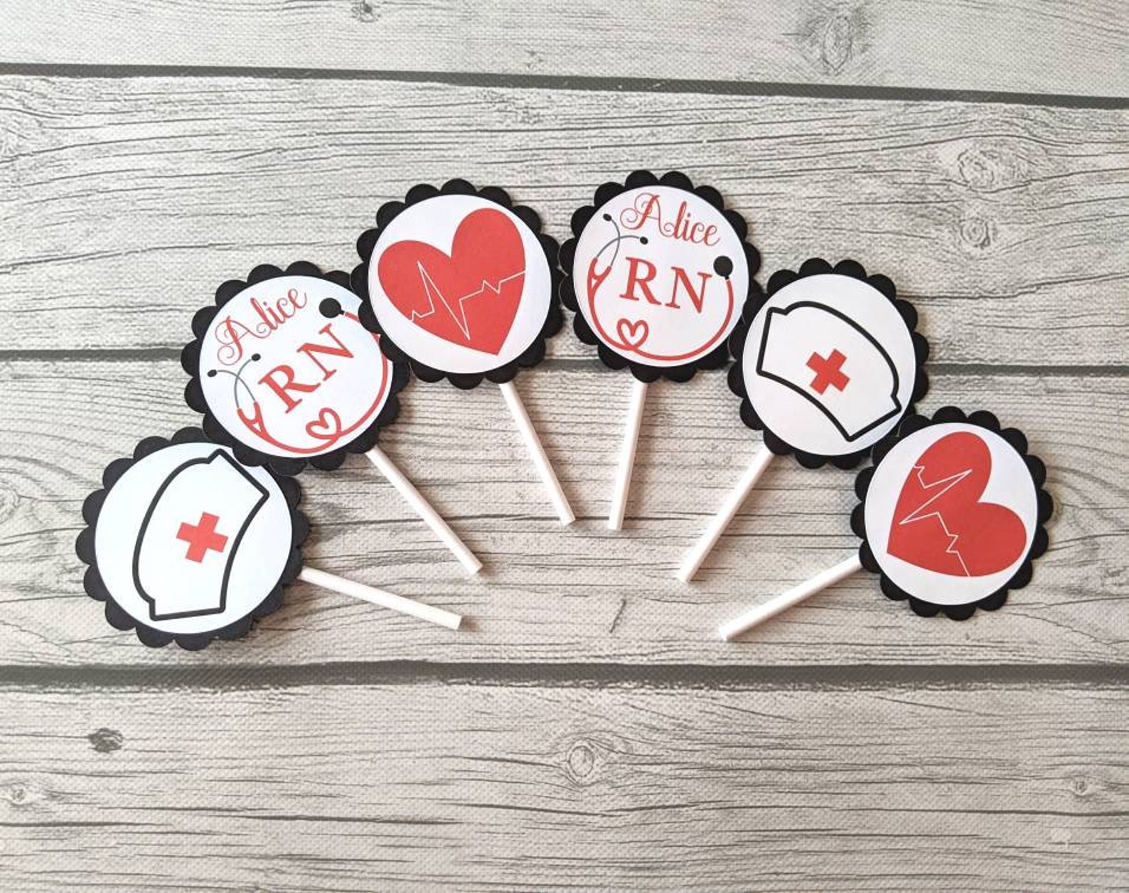 Nurse Graduation Cupcake Toppers Nurse Graduation Cupcake Etsy
