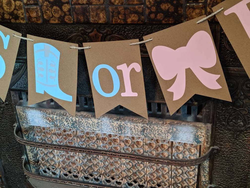 Boots or Bows Banner Boots or Bows Baby Shower Baby Shower - Etsy