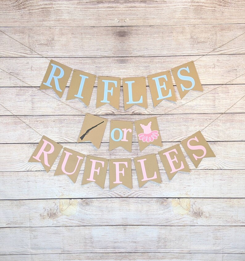 Rifles or Ruffles Banner Rifles or Ruffles Gender Reveal - Etsy