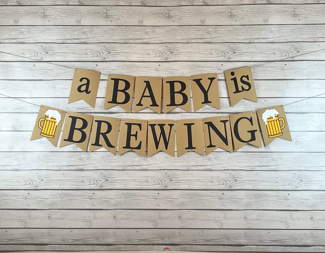 A Baby is Brewing Banner Beer Baby Shower Couples Baby | Etsy