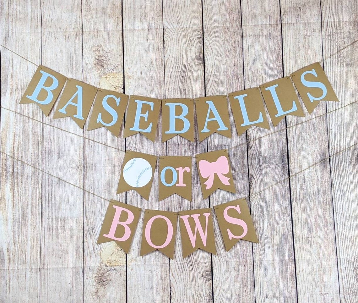Baseballs or Bows Cupcake Toppers Set of 12 Baseballs or Etsy
