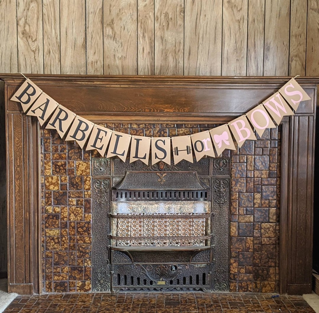 Barbells or Bows Gender Reveal, Barbells or Bows Banner, Barbells or
