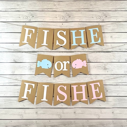 Fishing Theme Gender Reveal Fish He or Fish She Decoration Etsy