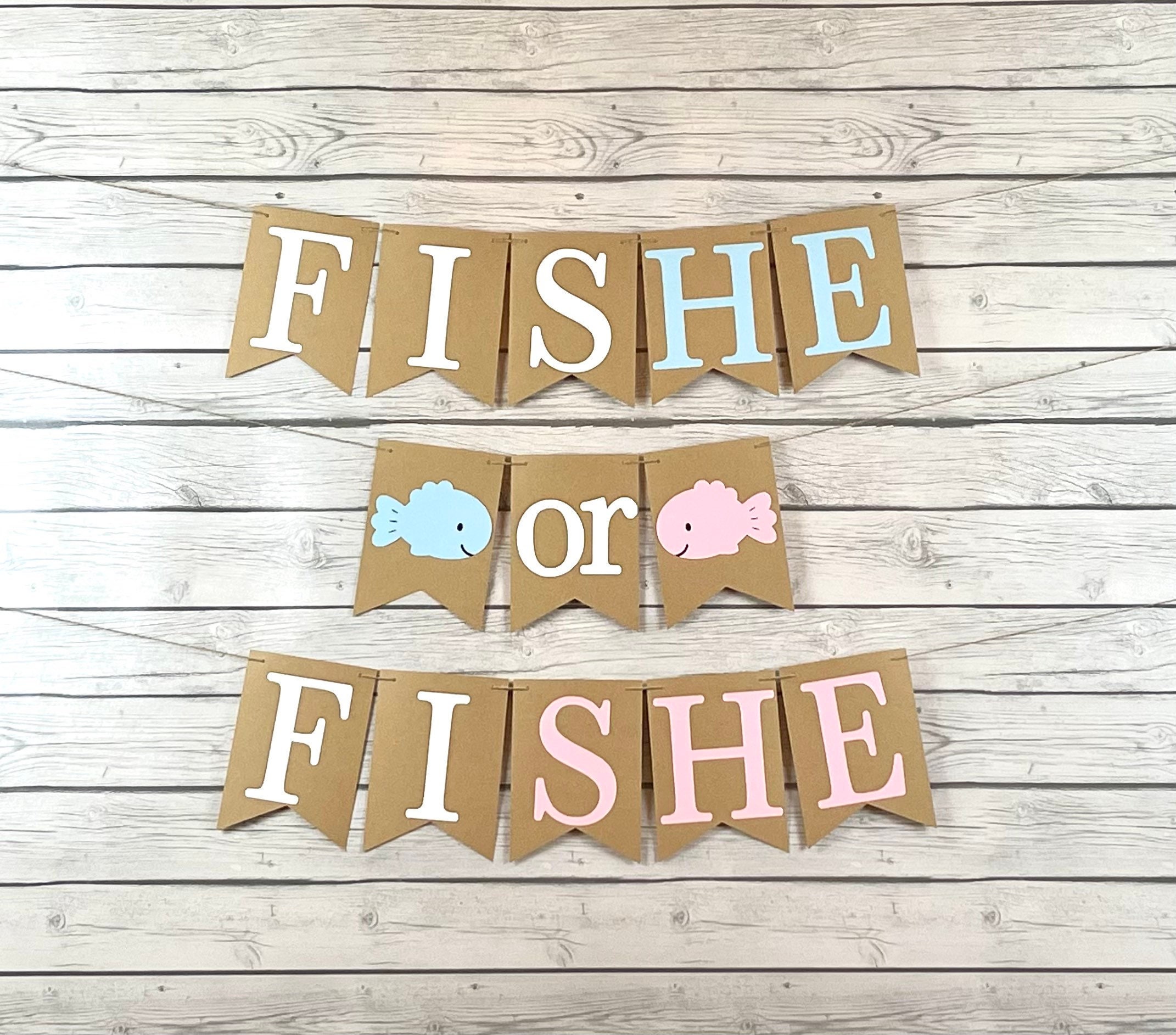 Fish He or Fish She Banner, Fish He or Fish She Gender Reveal, Fishe or Fishe  Banner, Fish Gender Reveal, Fishing Gender Reveal, He or She 