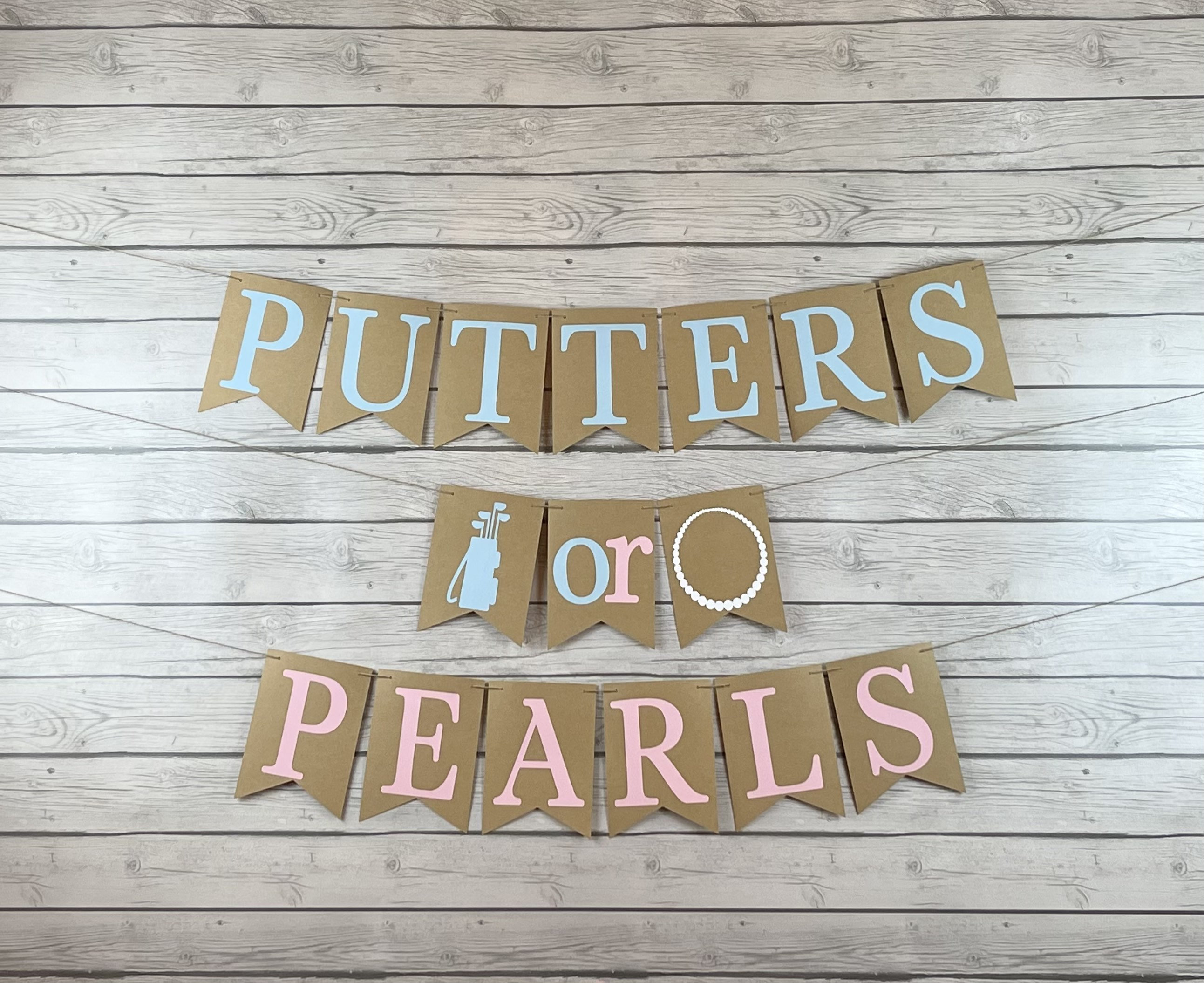 Putters or Pearls Banner Putters or Pearls Gender Reveal Etsy