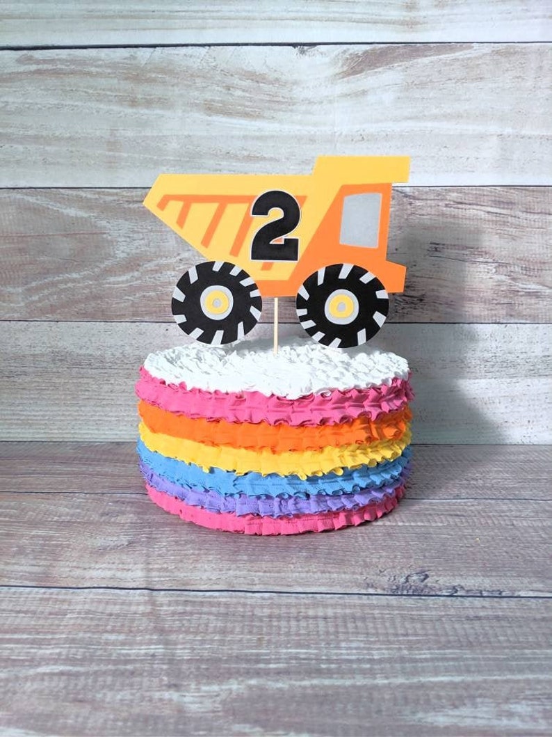 Dump Truck Cake Topper Smash Cake Construction Cake Topper Etsy