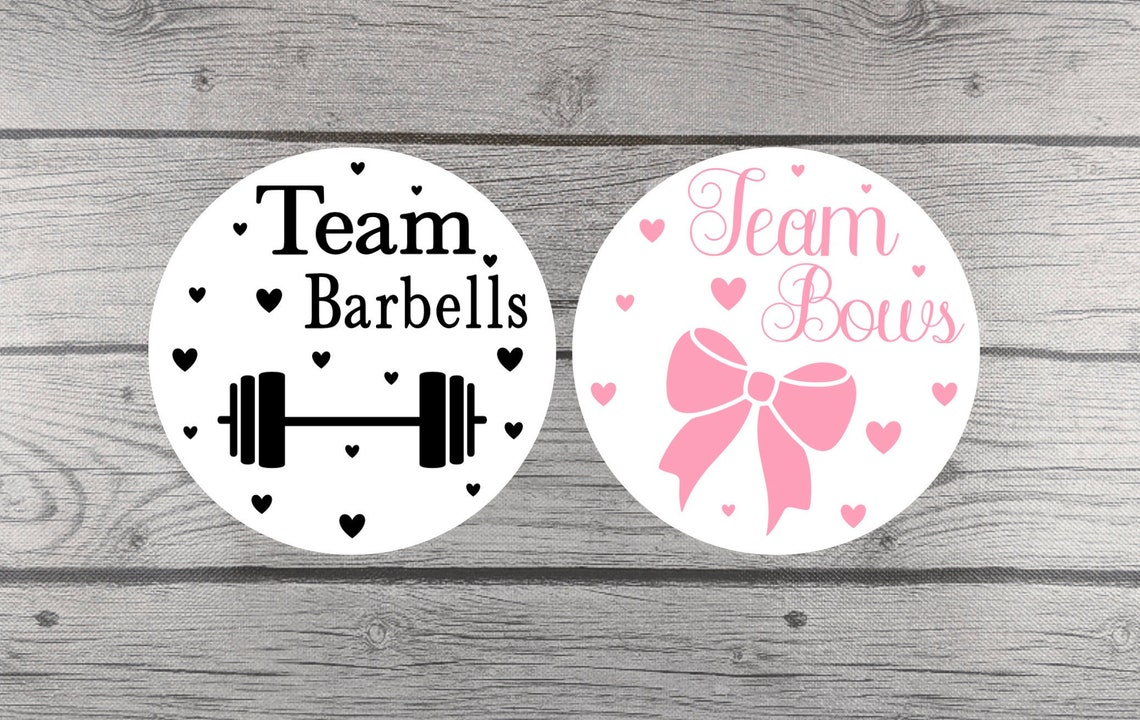 Barbells or Bows Gender Reveal Barbells or Bows Stickers Etsy