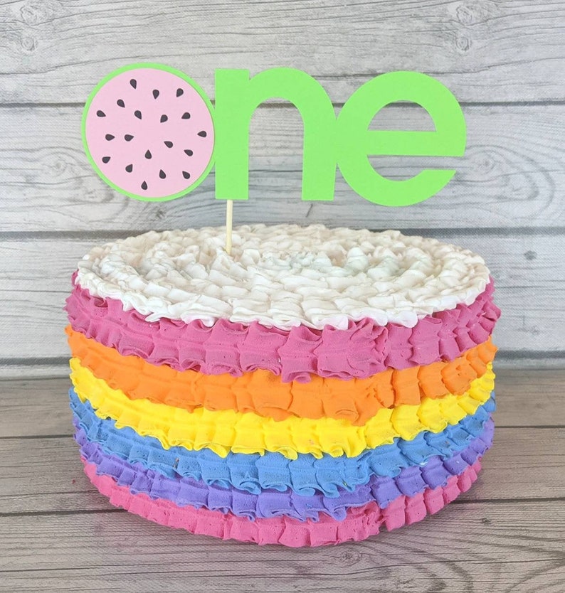 Watermelon Cake Topper One Cake Topper First Birthday Cake Etsy