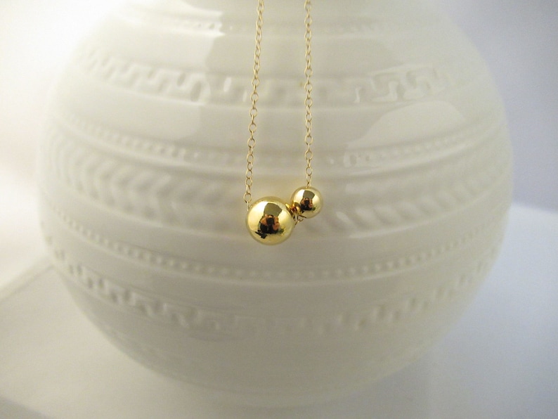 twin gift for sisters or mother pair balls necklace Two balls necklace