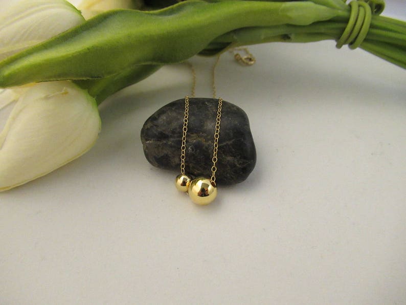 twin gift for sisters or mother pair balls necklace Two balls necklace