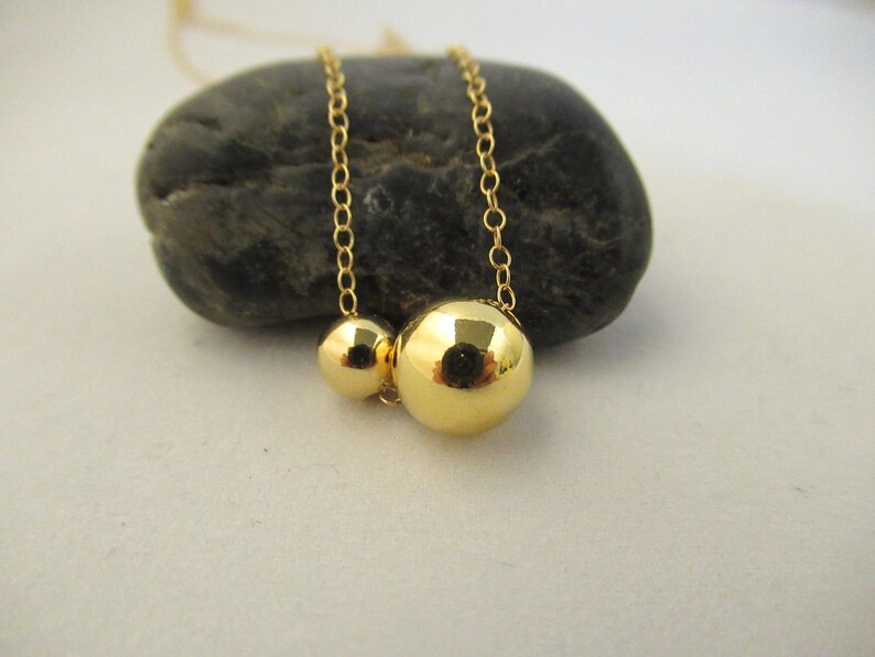 twin gift for sisters or mother pair balls necklace Two balls necklace