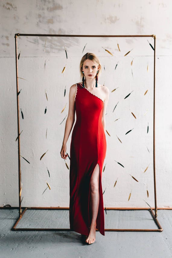 The Rache One Shoulder with Spilt Bridesmaid Dress