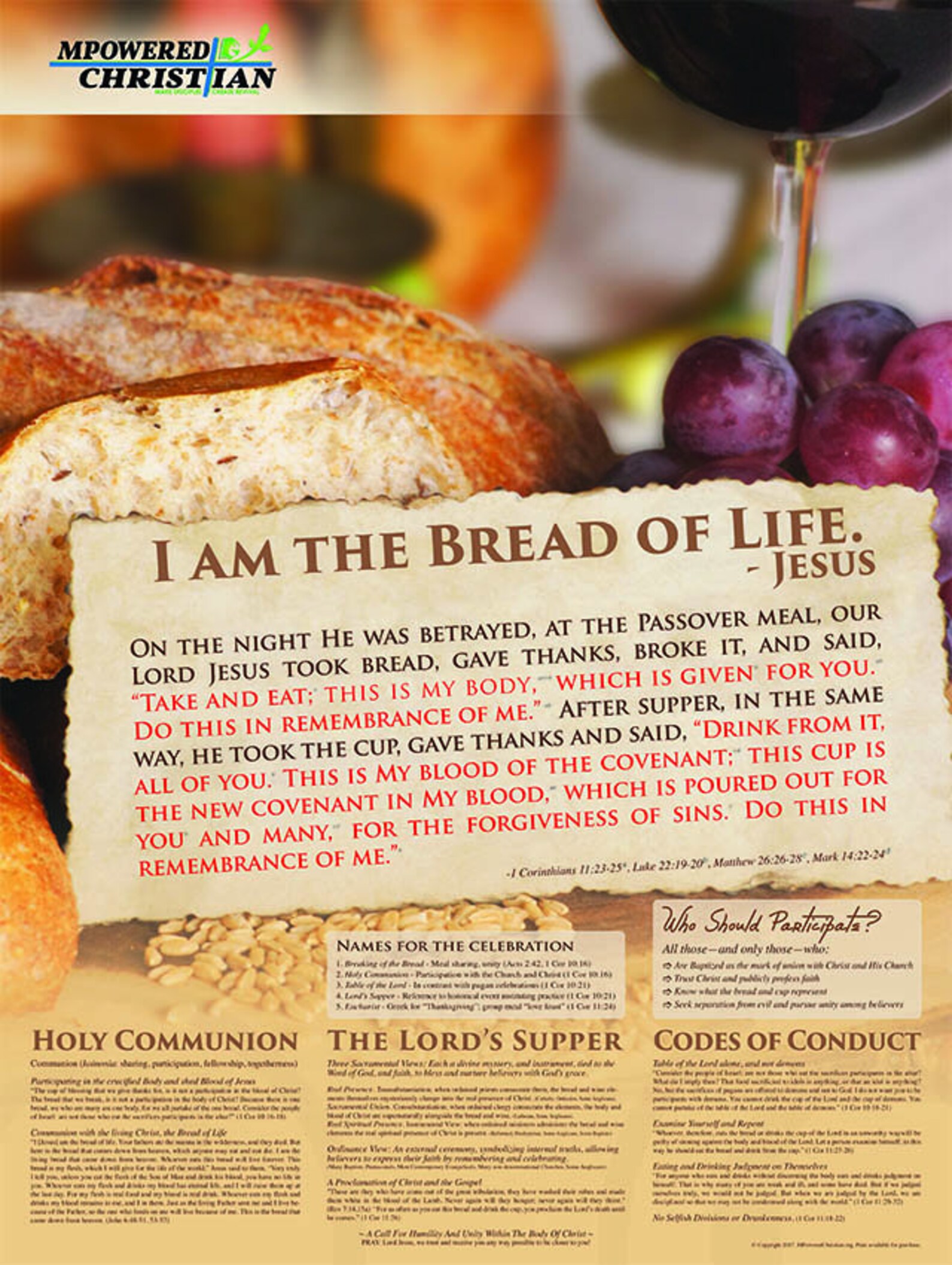 The Lord's Supper Educational Christian Wall Art, Educational Church ...