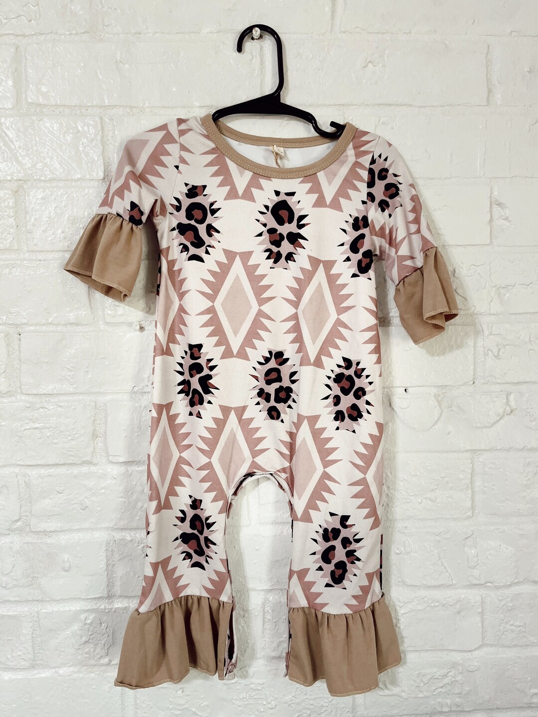 Aztec Baby Romper With Ruffle Hem - Etsy