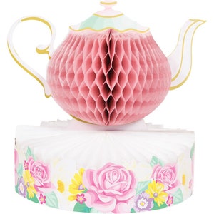 Tea Party Teapot Centerpiece / Fancy Tea Party Decorations / Vintage Floral Decor / Teapot Centerpiece