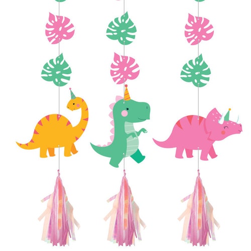 Girl Dinosaur Party Decorations Pink Dinosaur Decor Girl Etsy