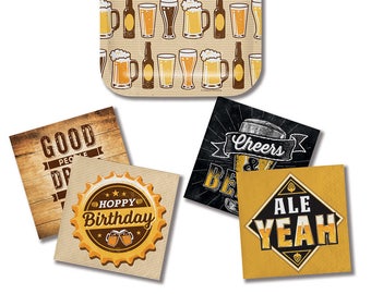 Cheers and Beers Party Napkins/ Beer Party Beverage Napkins/ Beer Theme Napkins/ Beer Party Supplies