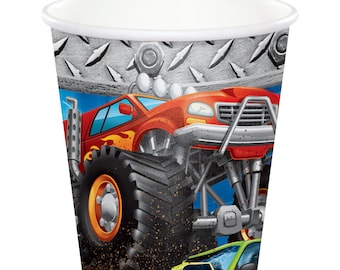 Monster Truck Party Cups | Monster Truck Paper Cups
