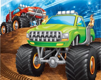 Monster Truck Party Napkins / Monster Truck Napkins