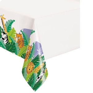 Jungle Animals Party Table Cover – Safari Birthday Decor