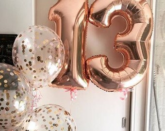 Giant 34" Rose Gold Balloon Numbers/ Rose Gold Number Balloons/ XL Number Balloons/ Rose Gold Balloons/ Rose Gold Birthday Party