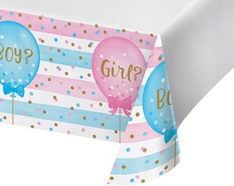 Gender Reveal Table Cover / Gender Reveal Party, Baby Reveal, Team Boy Team Girl, Gender Reveal Decorations, Team Pink Team Blue, Baby Shower