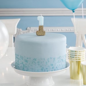 Blue and Gold Glitter Candles- Gold Glitter Birthday Candles, Glitter Candles, Glitter Birthday Candles, Blue Cake Candles