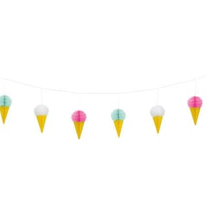 Tissue Ice Cream Party Banner/ Ice Cream Hanging Banner/ Ice Cream Birthday Party/ Sprinkles Birthday Party