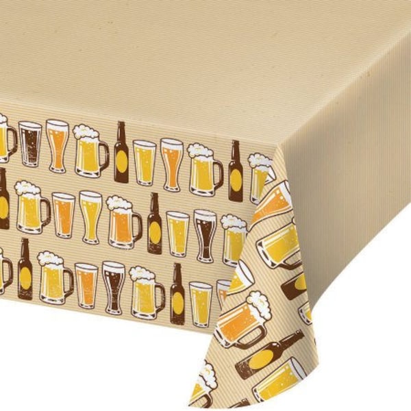 Cheers and Beers Party Tablecover / Beer Party Tablecover / Beer Theme Tablecover / Beer Party Supplies