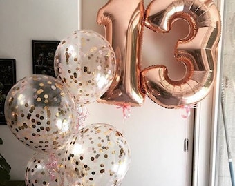 Giant 34" Rose Gold Balloon Numbers/ Rose Gold Number Balloons/ XL Number Balloons/ Rose Gold Balloons/ Rose Gold Birthday Party