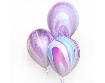 Unicorn Balloons/ Multi Color Pastel Marble Balloons/ Unicorn Balloons/ Princess Balloons/ Mermaid Balloons       10 Count