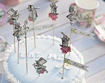 Alice in Wonderland Tea Party Cake Topper | Alice Tea Party Decor